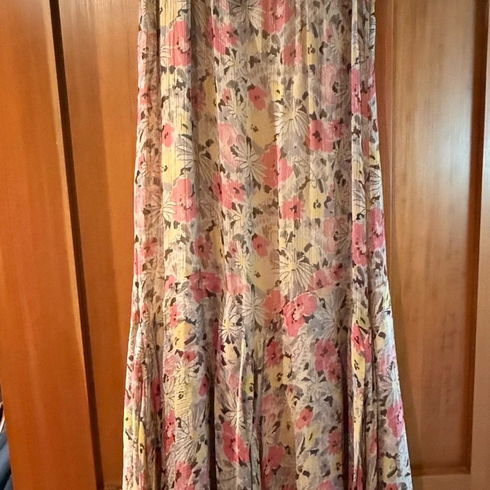 Ralph Lauren Double RL Cream and Pink Tiered Maxi Dress size 1 (small) - Picture 2 of 8